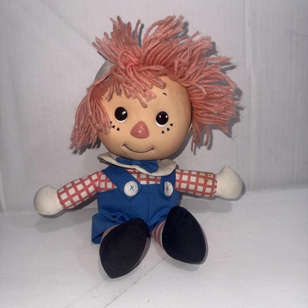 Little Raggedys Raggedy Ann Andy Doll 1991 Macmillan Plush Vinyl‎ Face ONE PLUSH